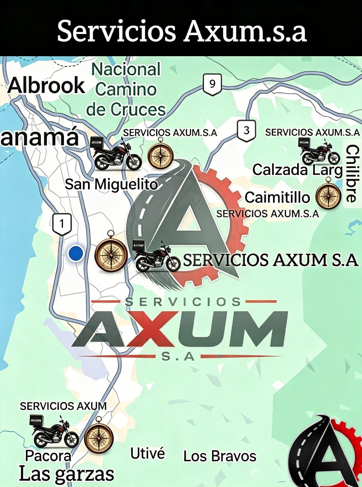 Mapa Oficial de Zona de Cobertura AXUM - Albrook, Chilibre, Don Bosco y Las Garzas